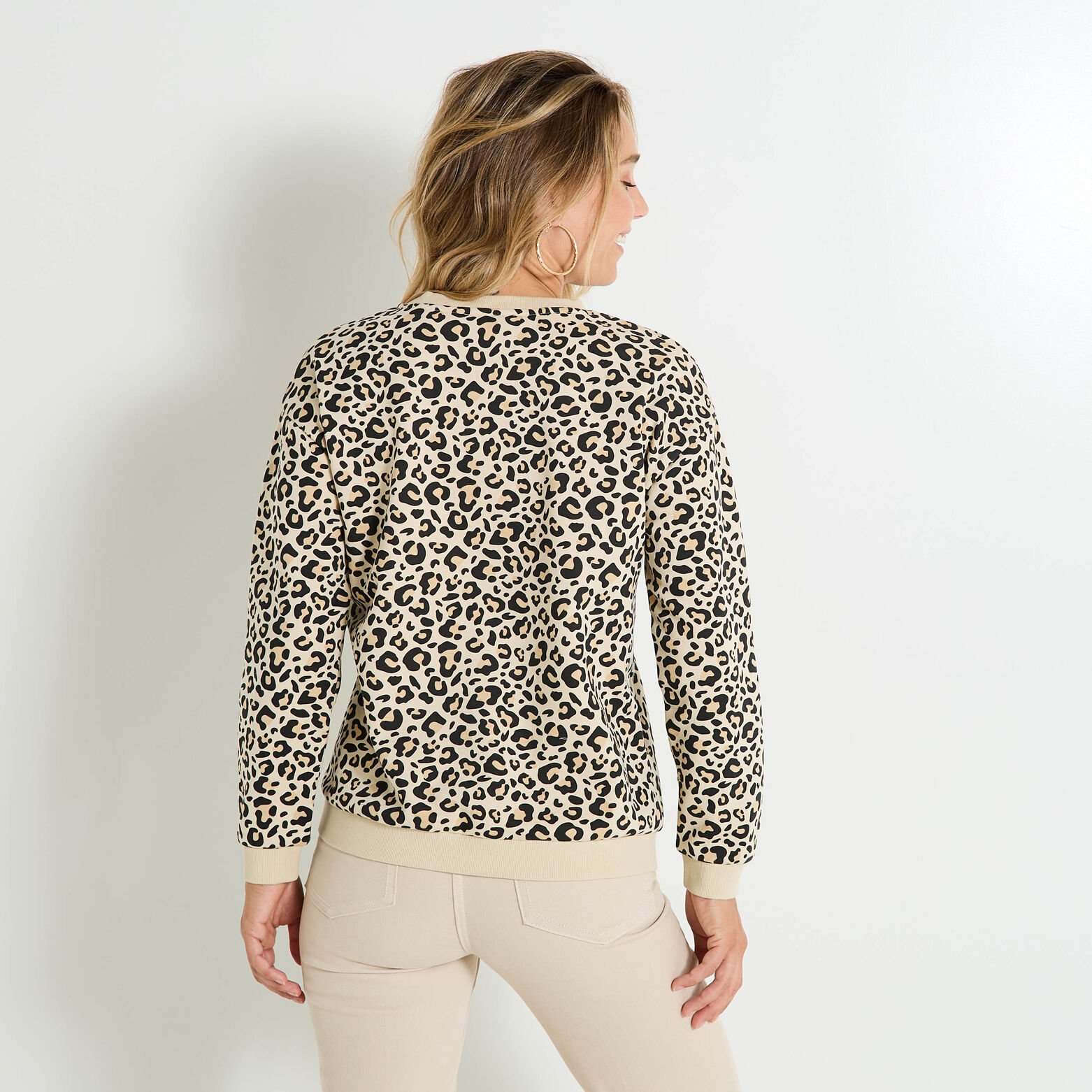Sweat imprimé léopard femme