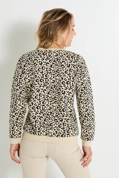 Sweat imprimé léopard femme