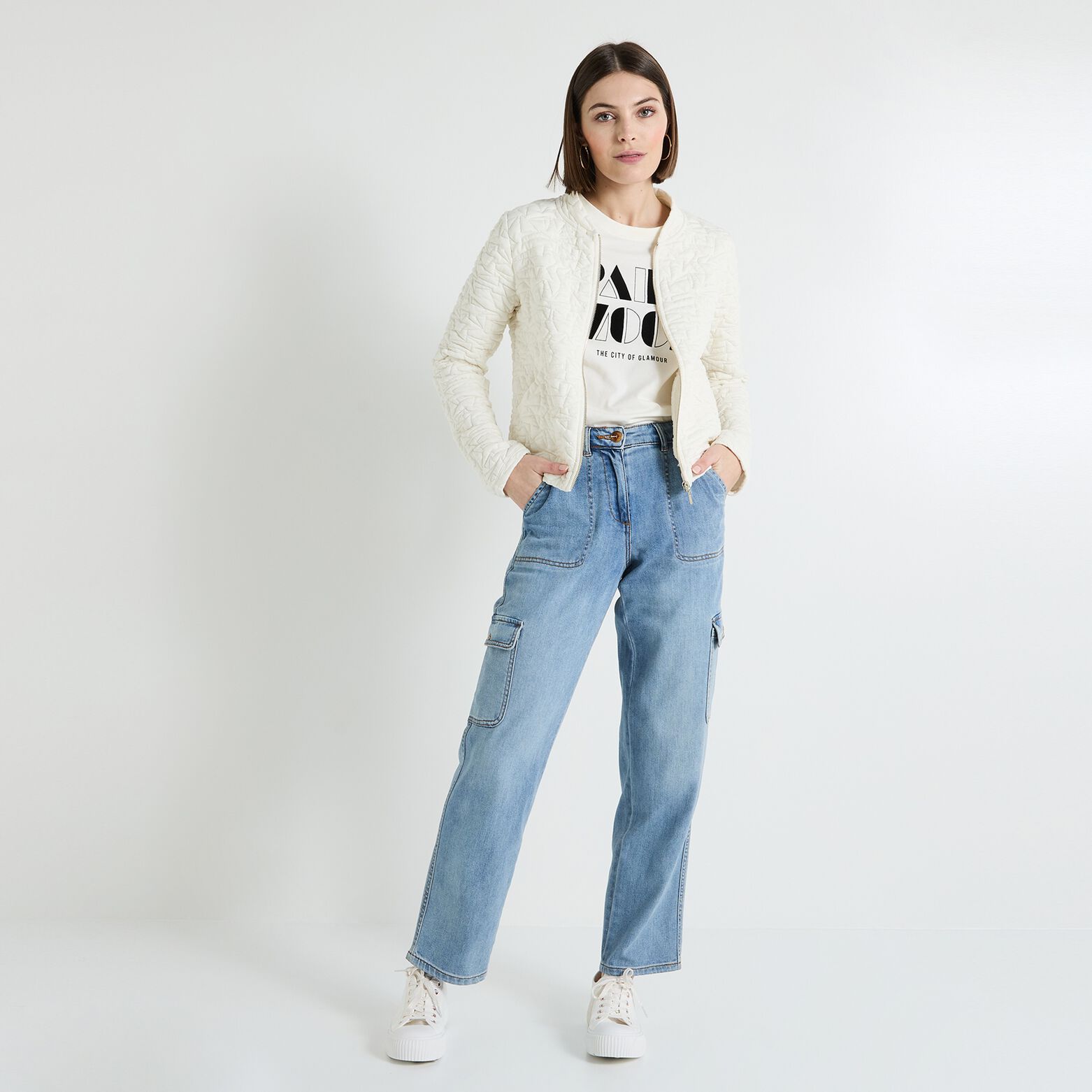 Bomber matelassé en maille femme