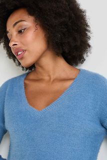 Pull col V femme