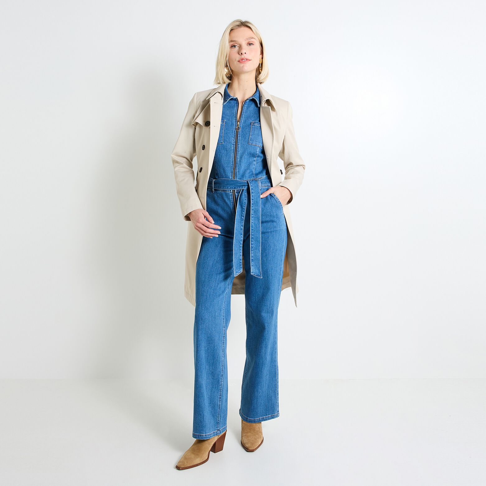 Combinaison en denim femme
