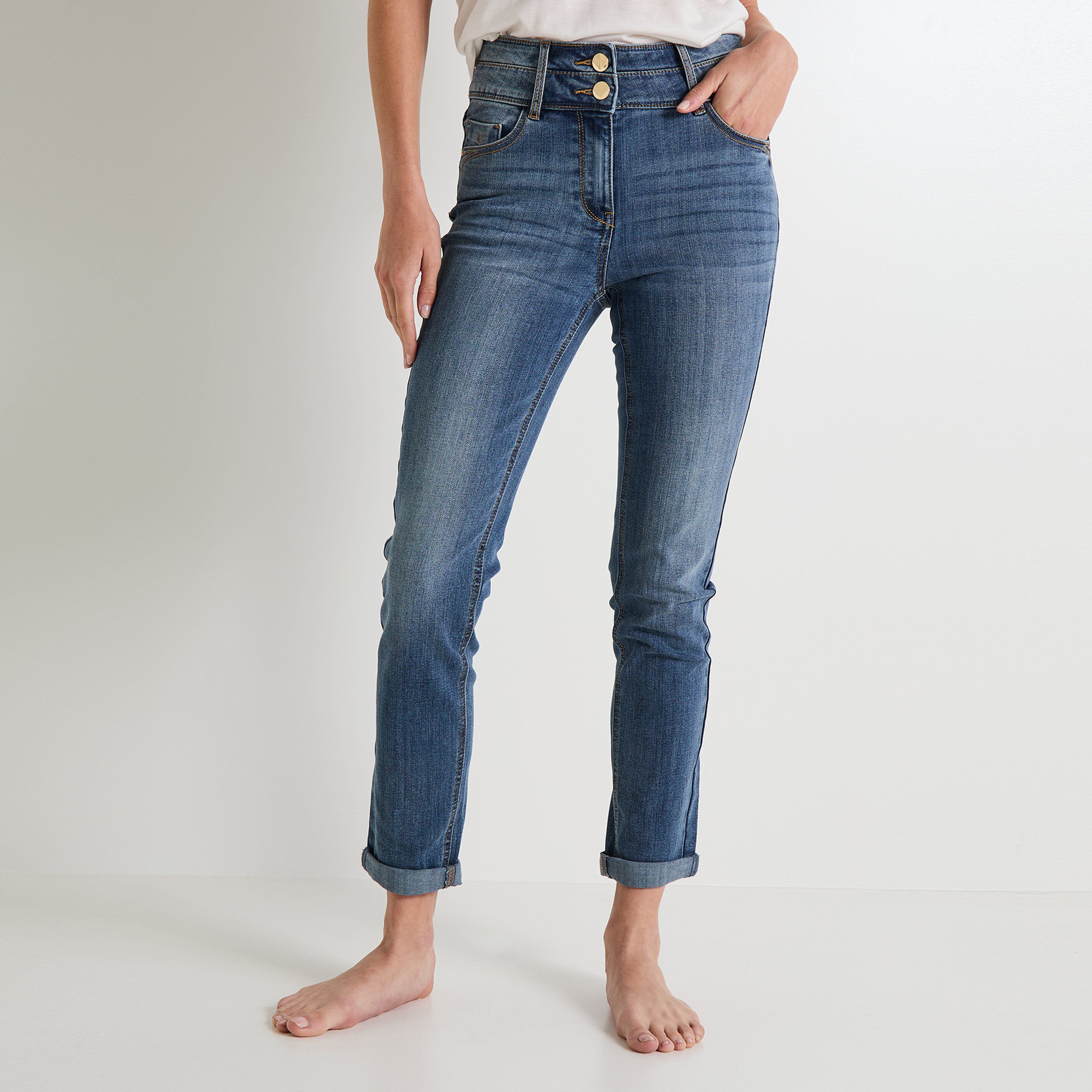 Jean slim taille haute pas cher clearance