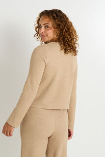 Veste en maille à col rond femme