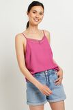 Top uni en dentelle femme