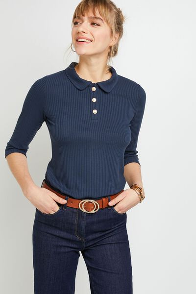 Polo manches 3/4 femme