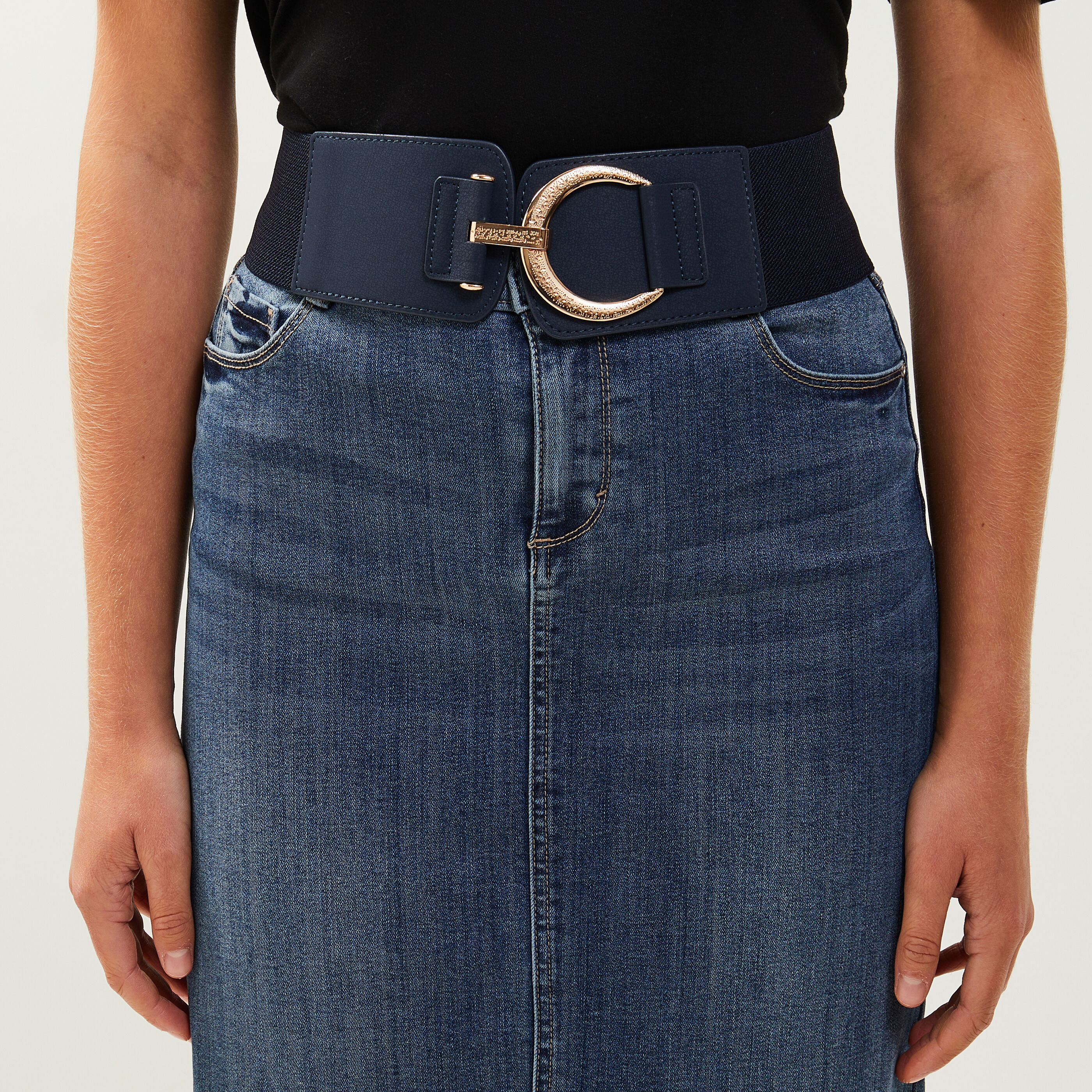 Ceinture large &eacute;lastique femme