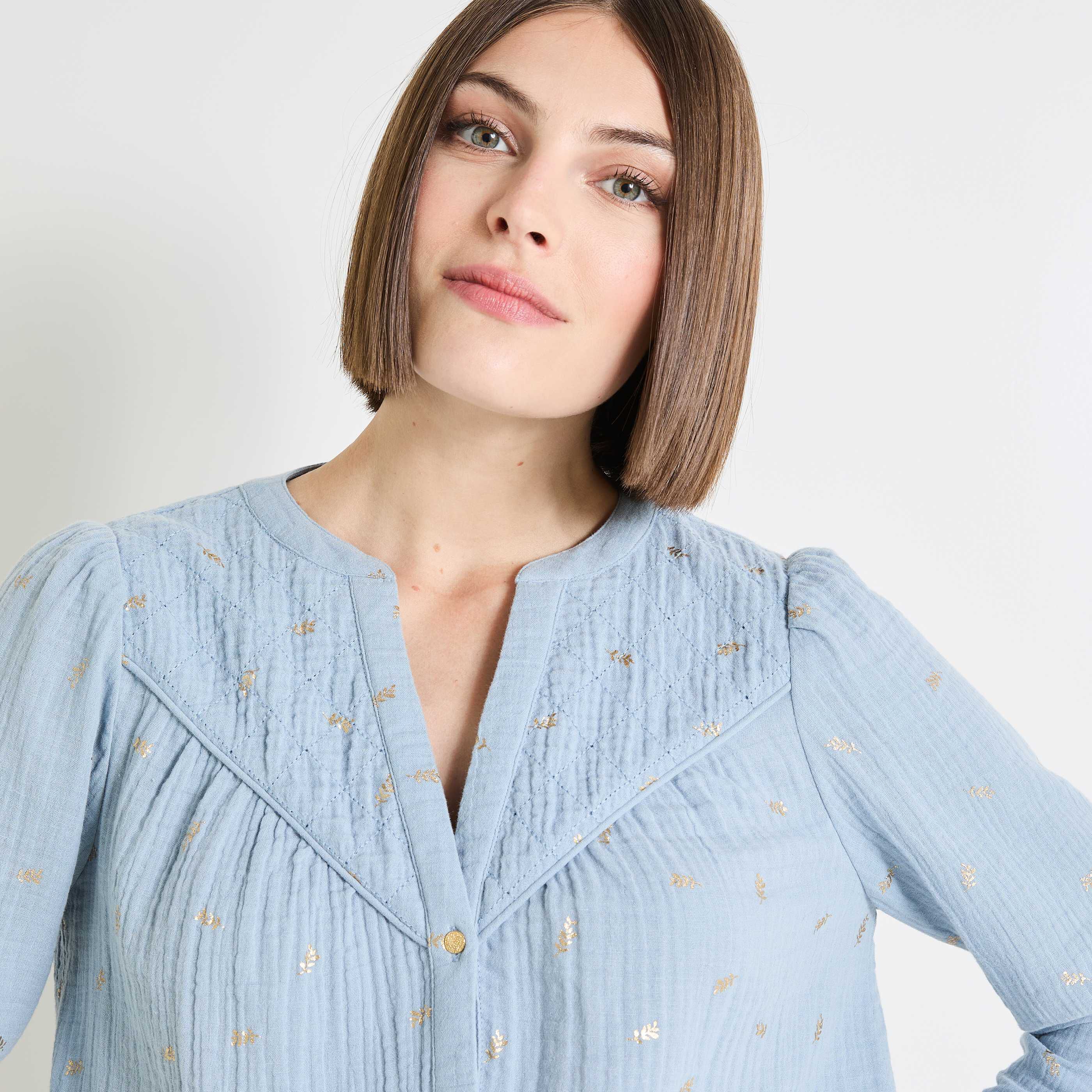 Chemisier col V femme