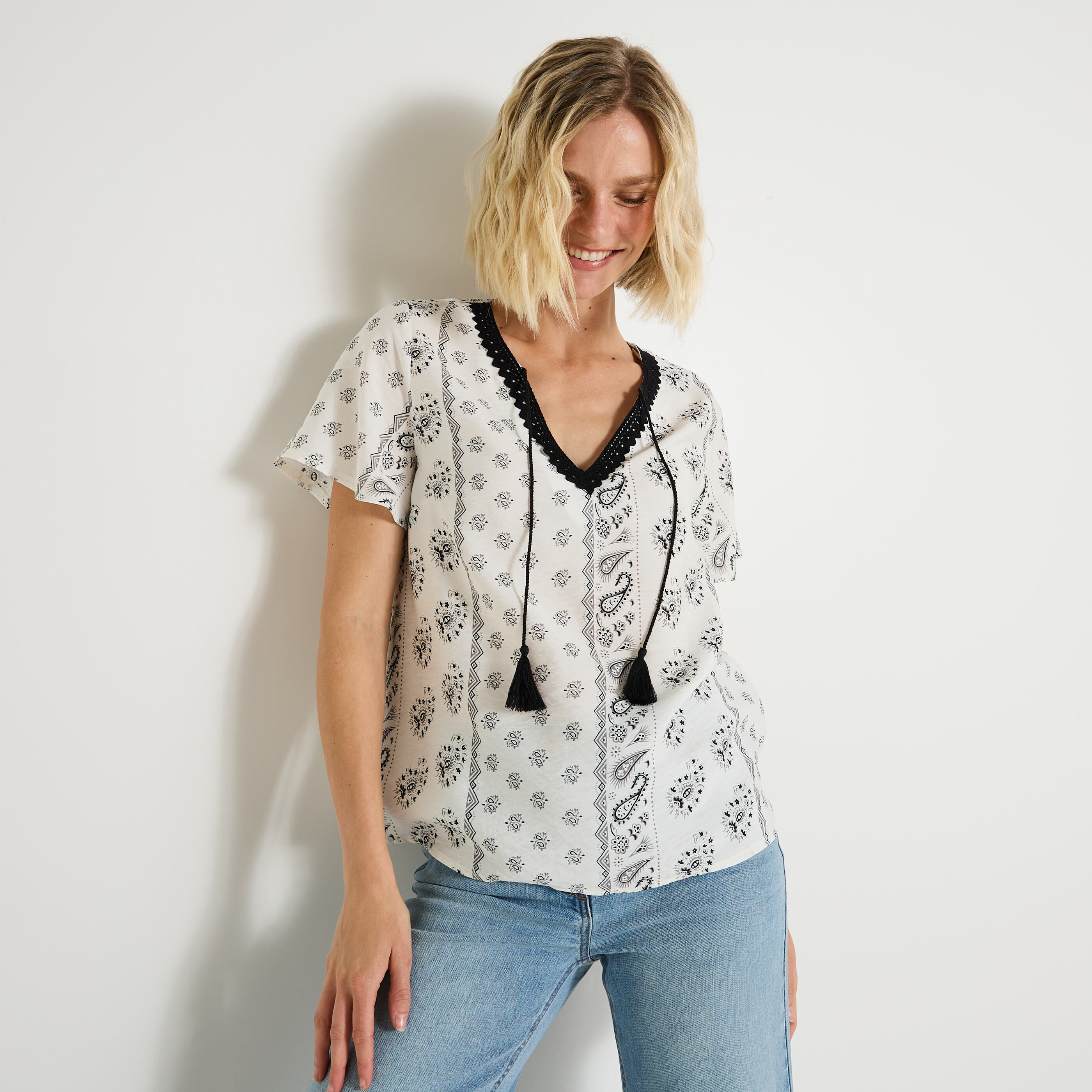 Blouse imprim&eacute;e femme