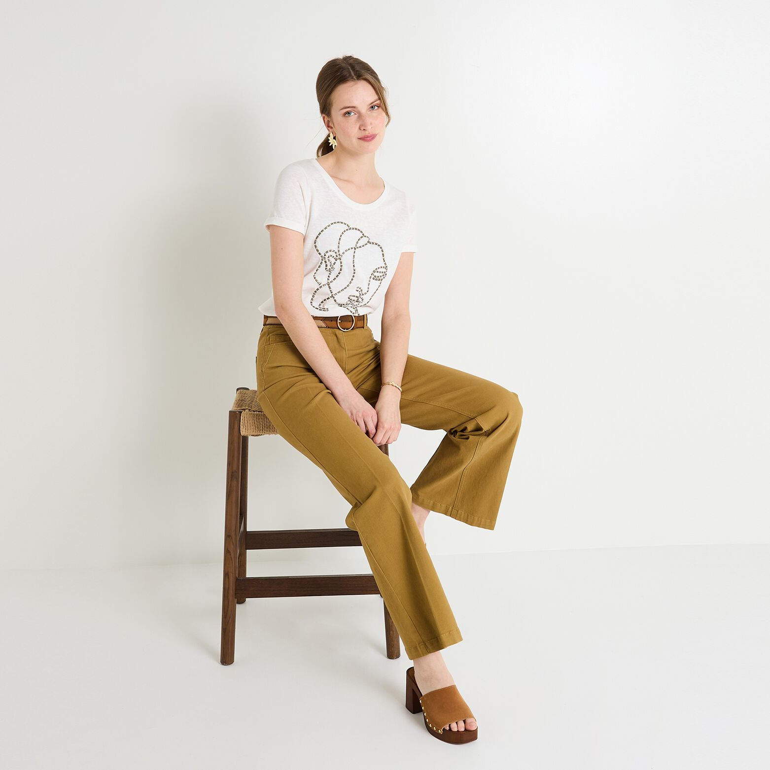 T shirt col rond femme