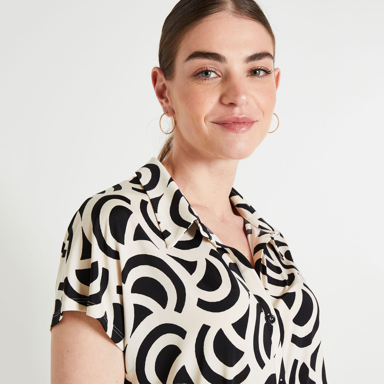 Chemisier maille imprimé femme