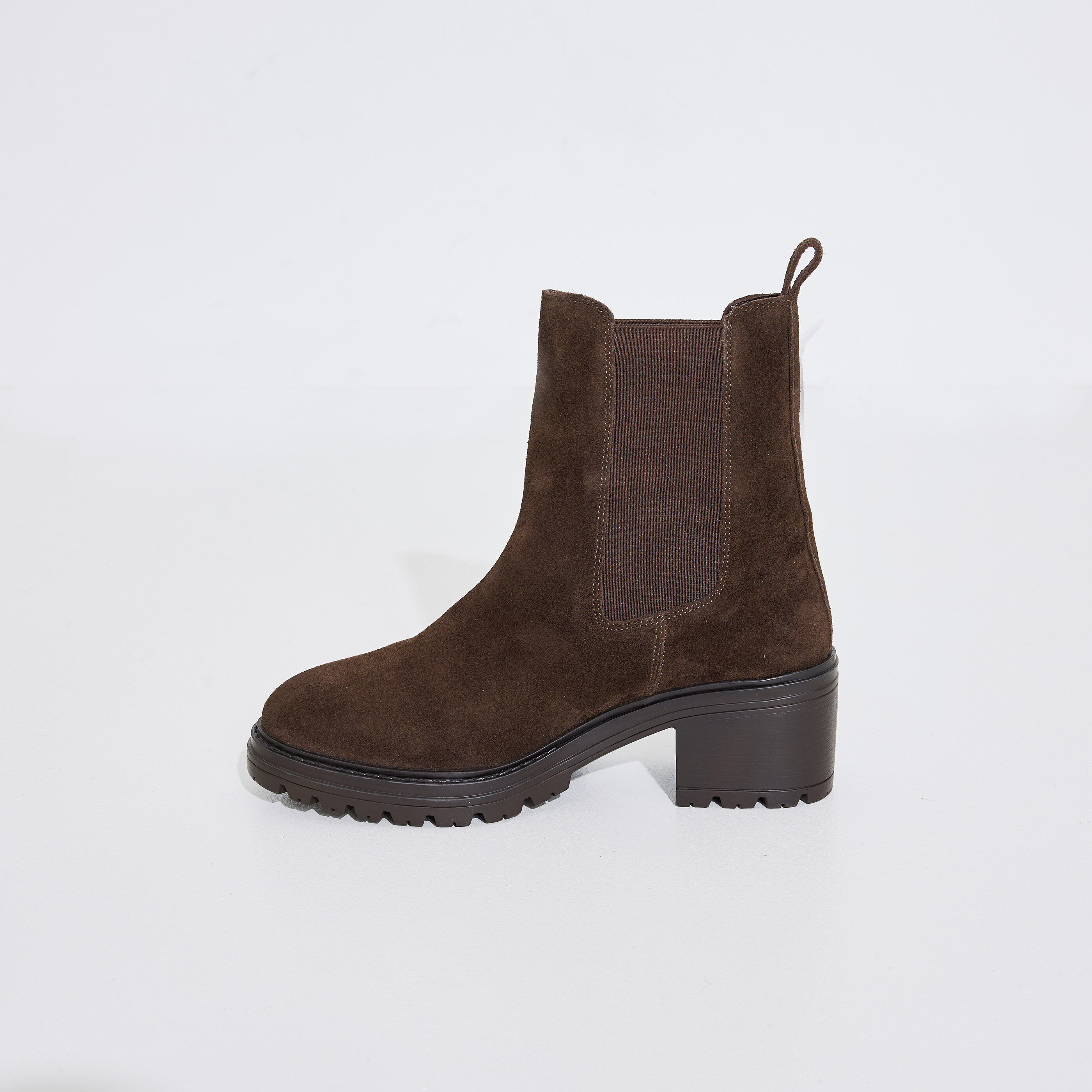 Boots &agrave; talon carr&eacute; avec &eacute;lastique femme
