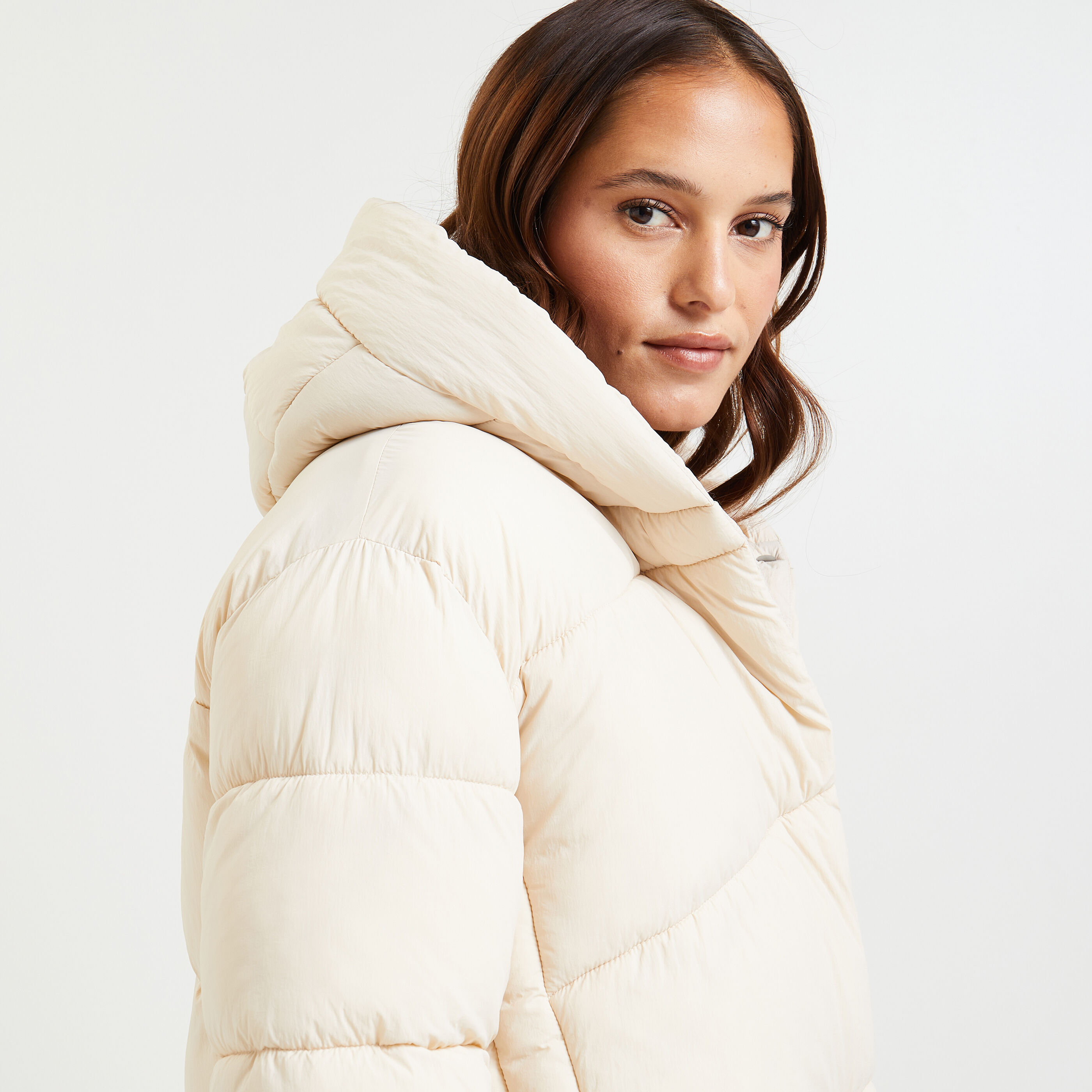 Doudoune mi longue online beige