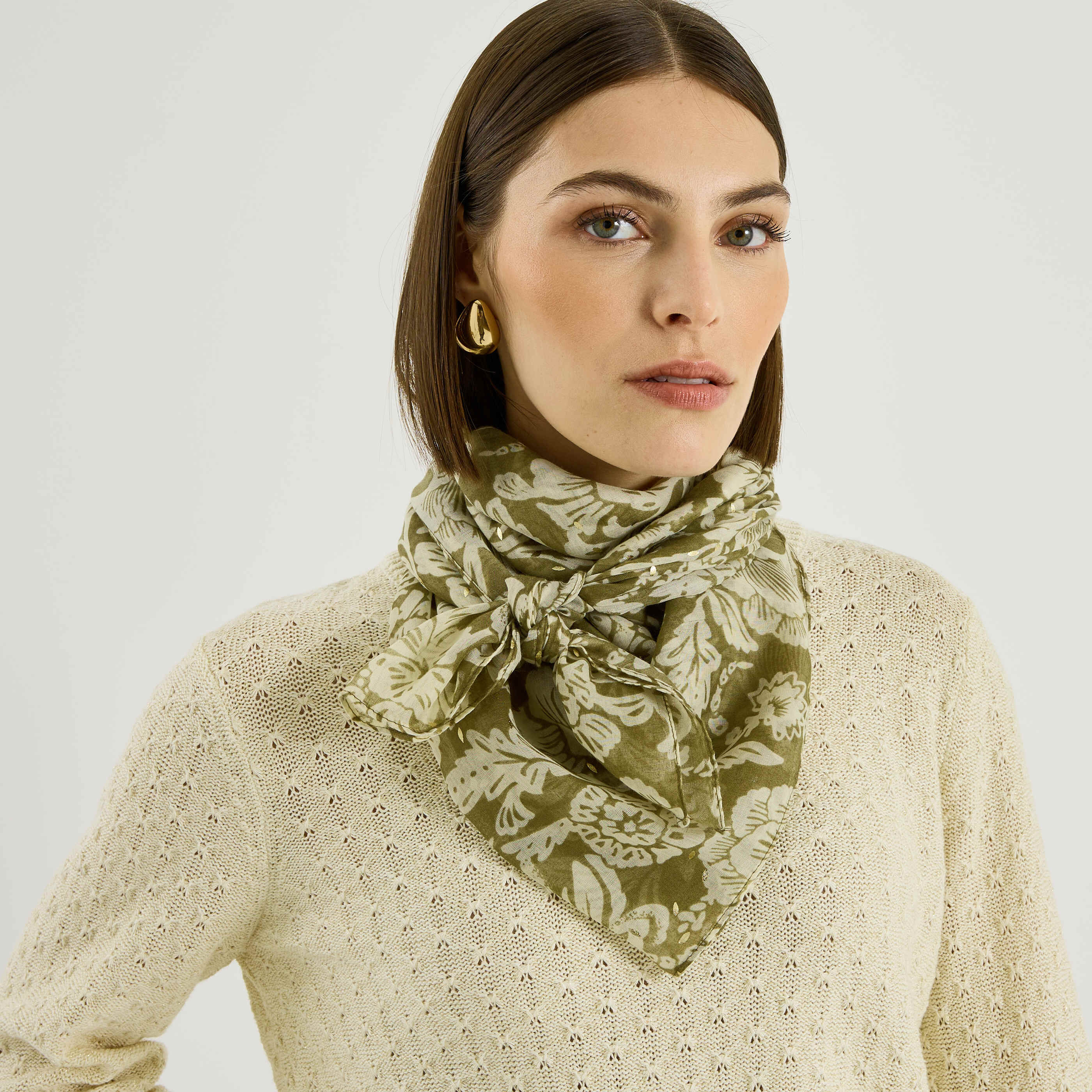 Etole longue bicolore imprim&eacute;e femme