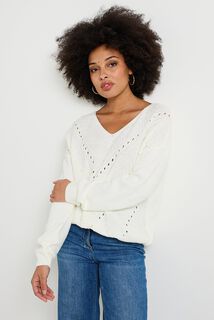 Pull col V femme