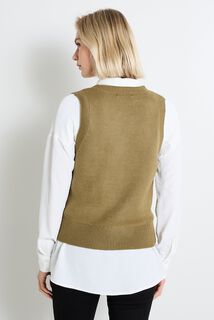 Pull col V femme