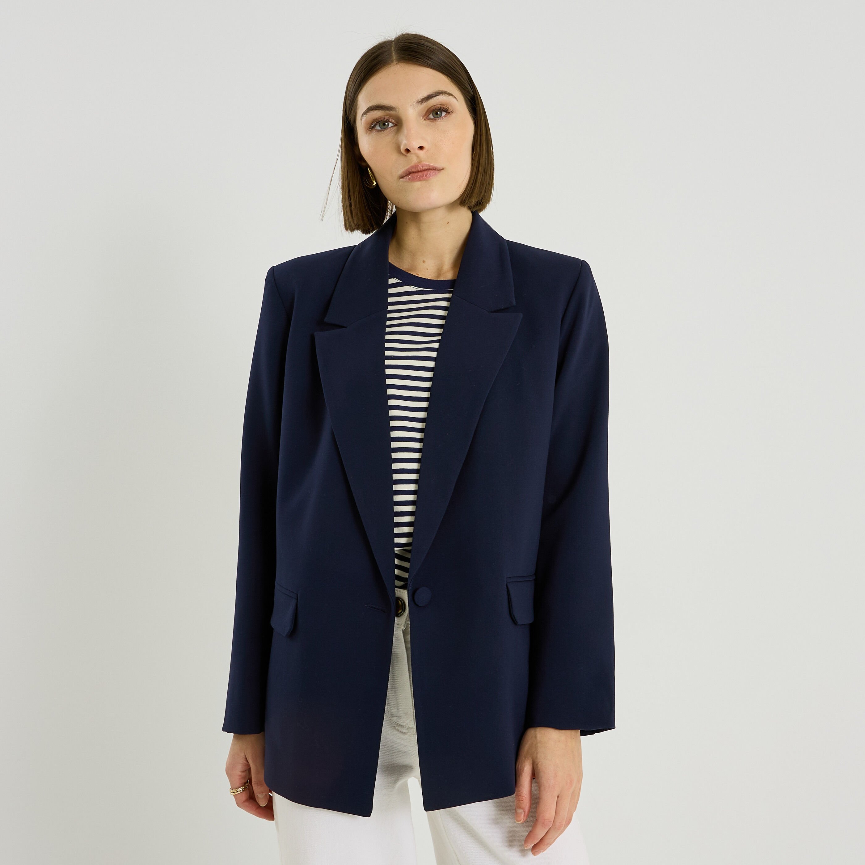 Blazer oversize uni femme