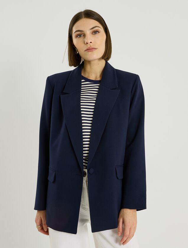 Blazer oversize uni femme
