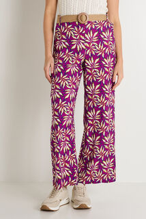 Pantalon imprimé feuillage femme