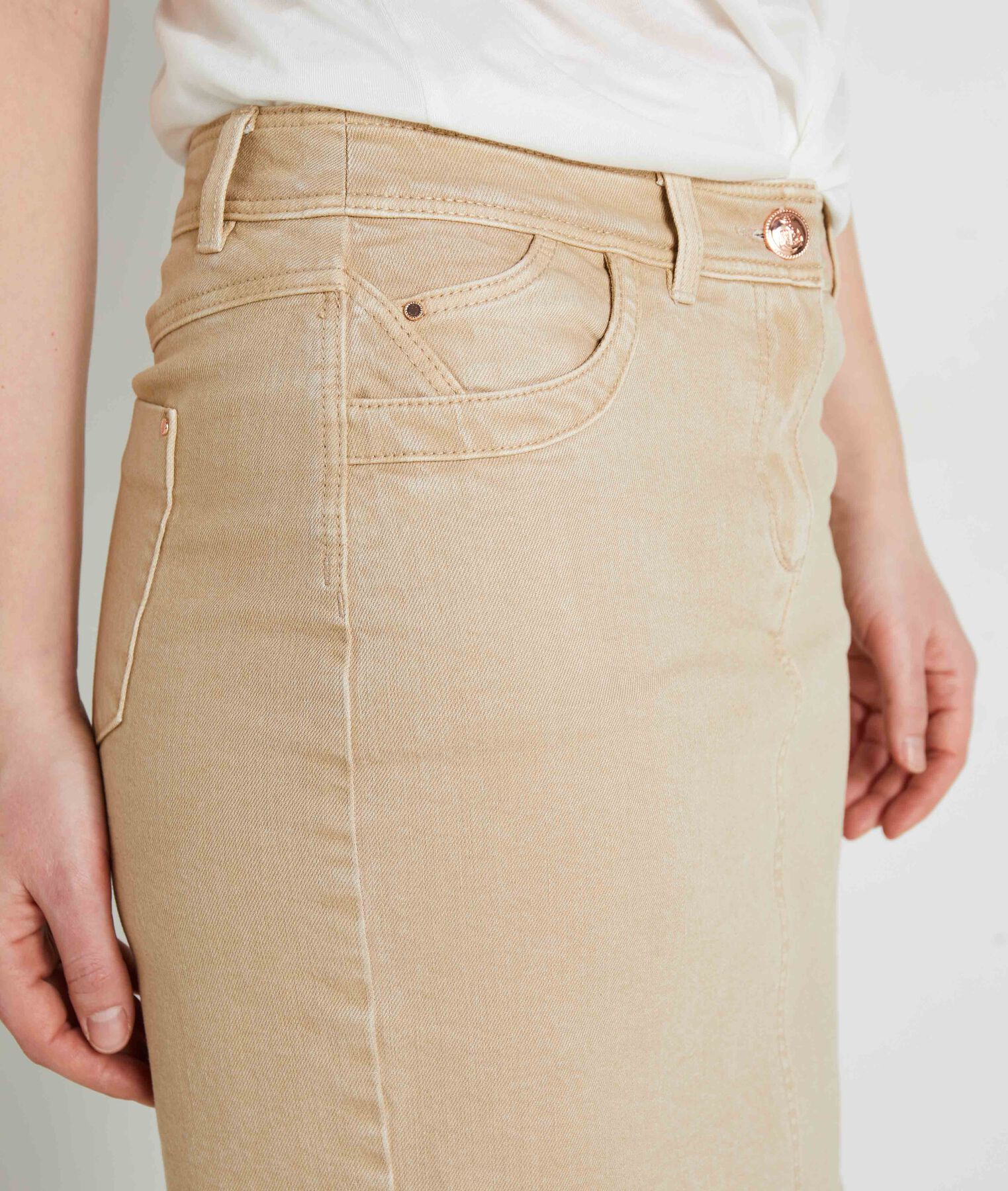 Jupe denim couleur femme