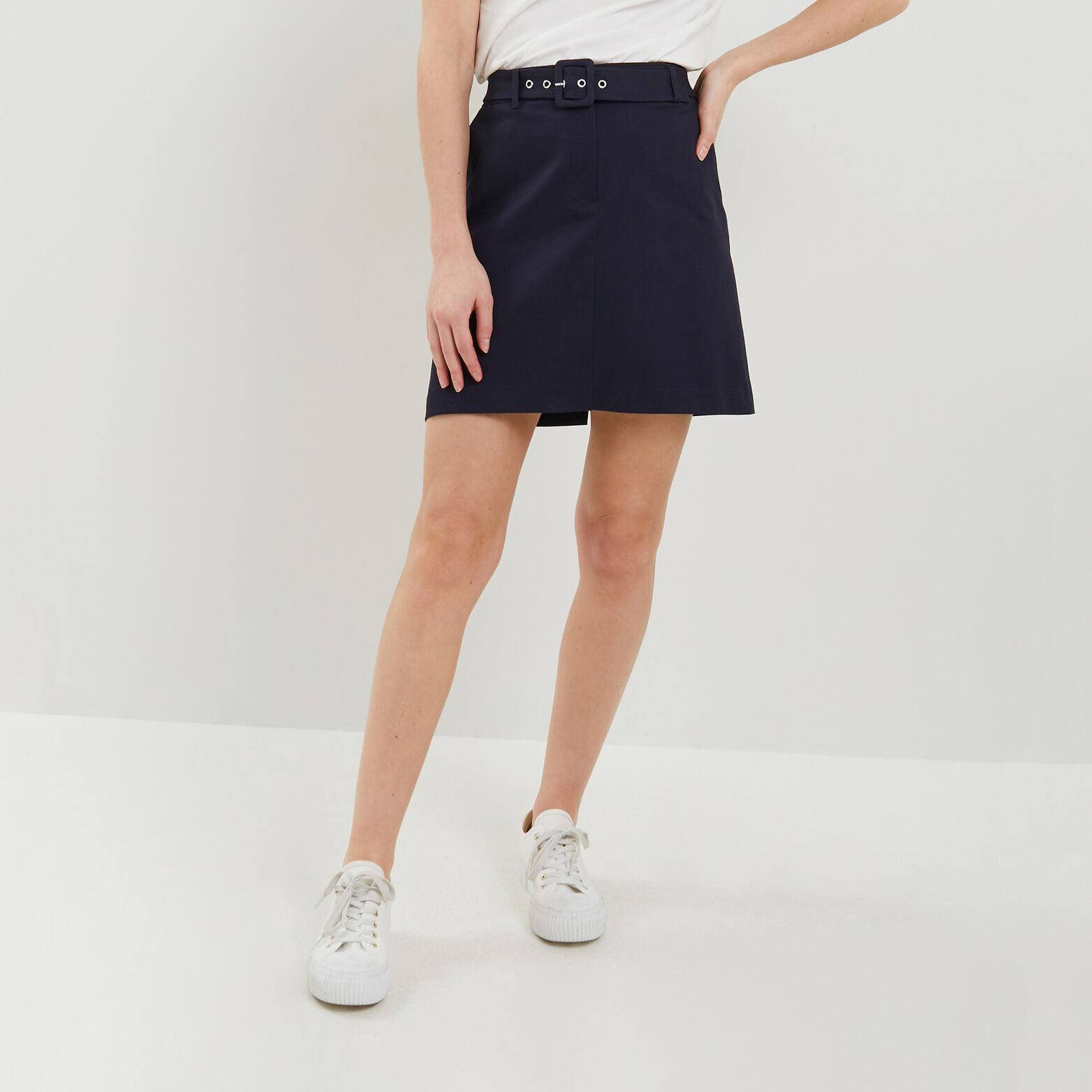 Jupe courte popeline femme