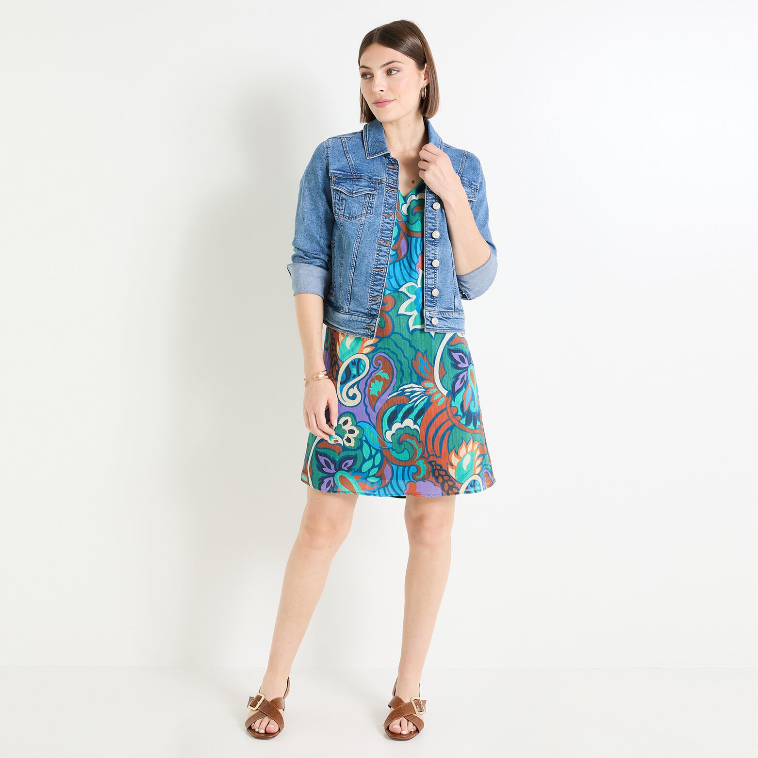 Robe col V femme