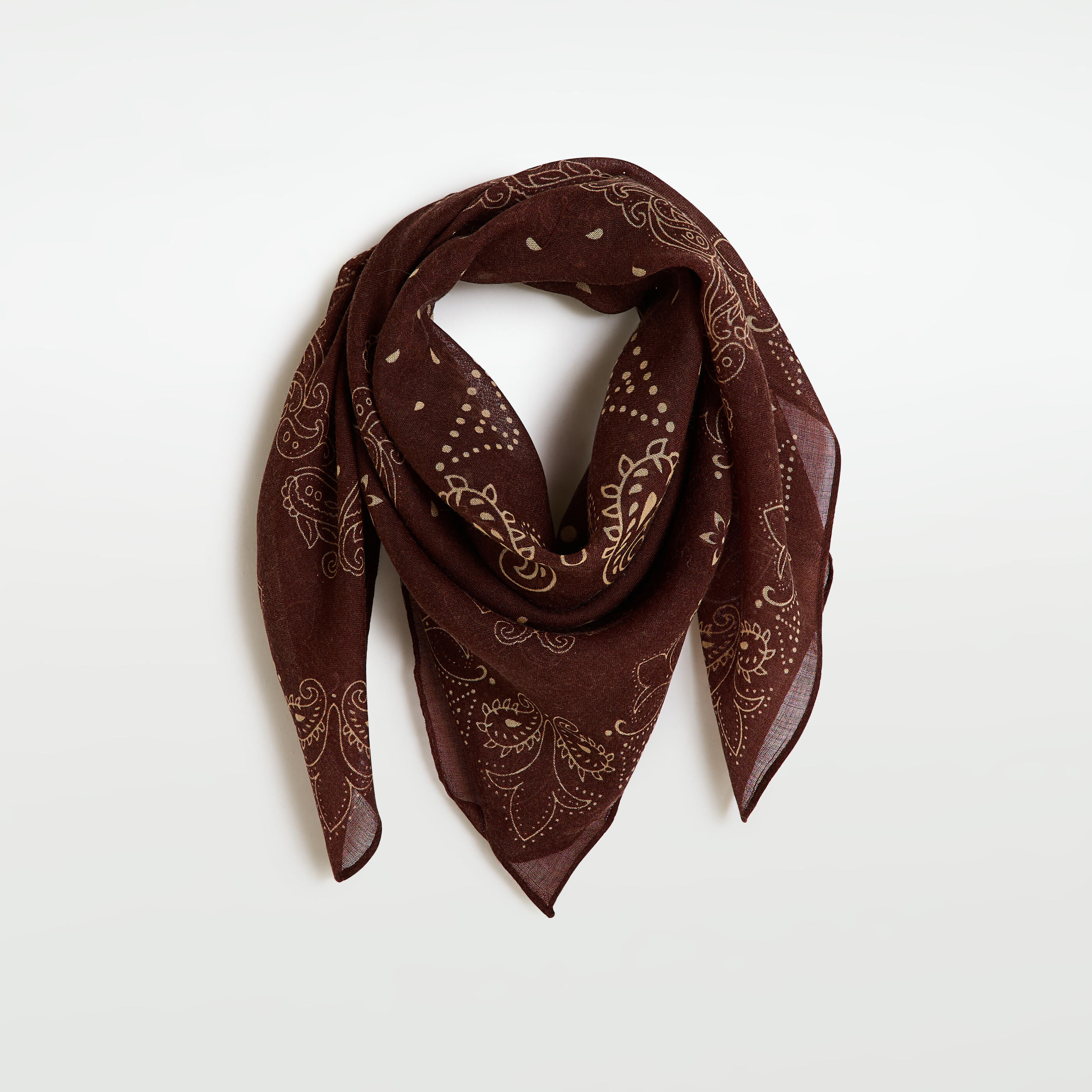 Foulard carr&eacute; en voile de laine femme