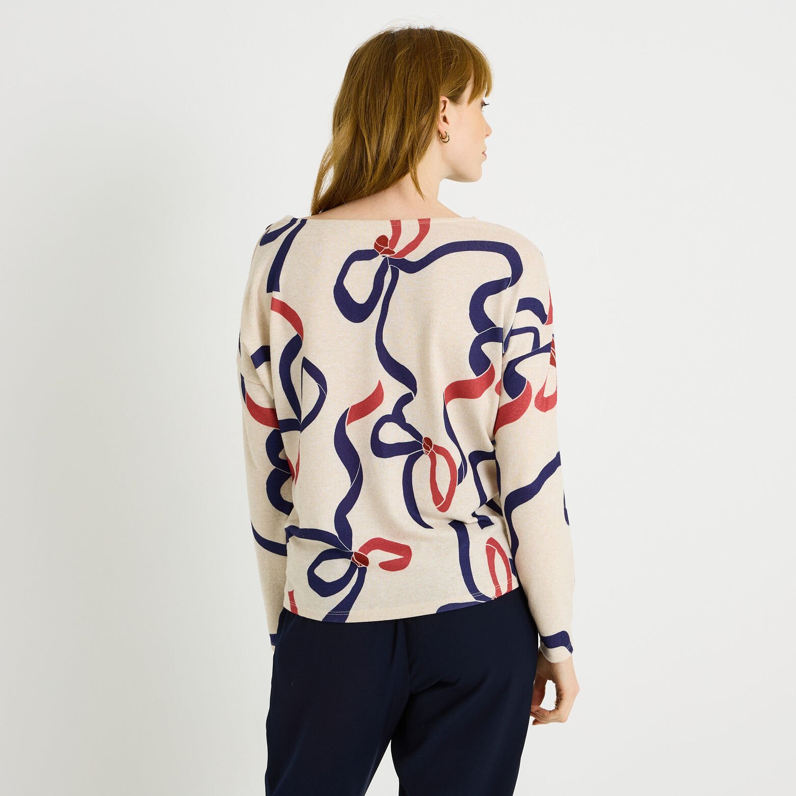 T-shirt imprimé nœud femme