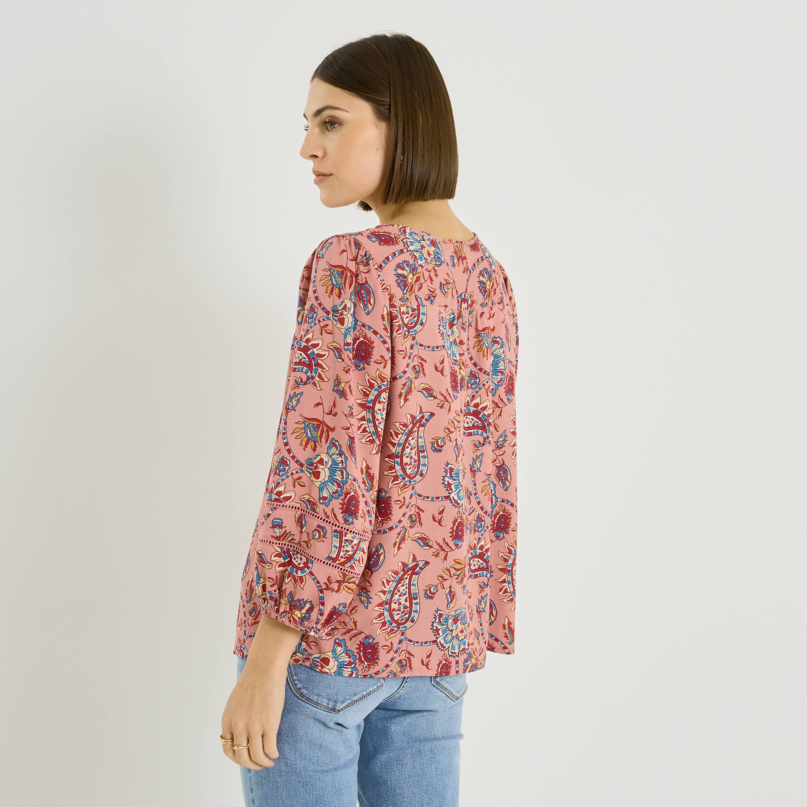 Blouse imprim&eacute; cachemire femme