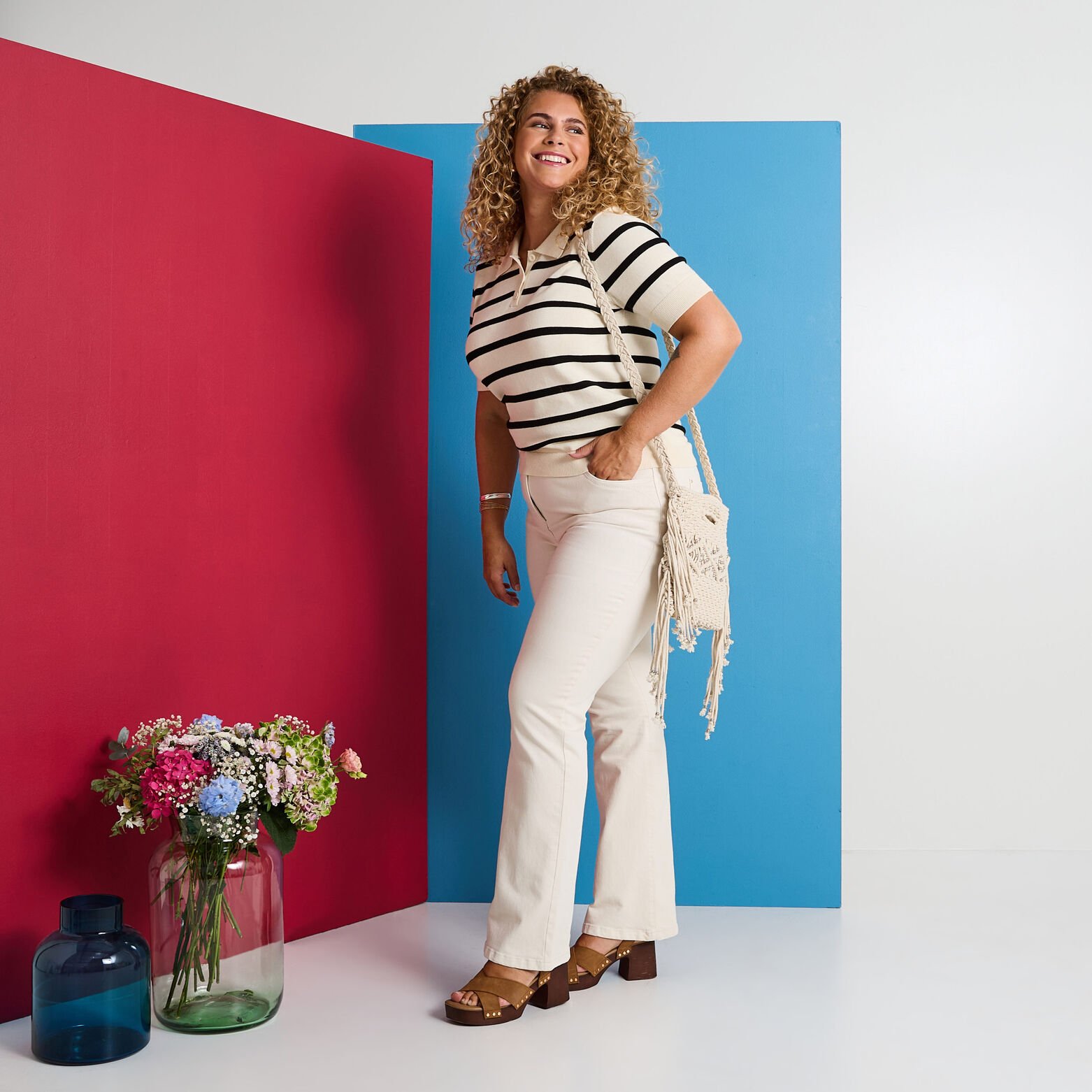 Polo manches courtes à rayures femme