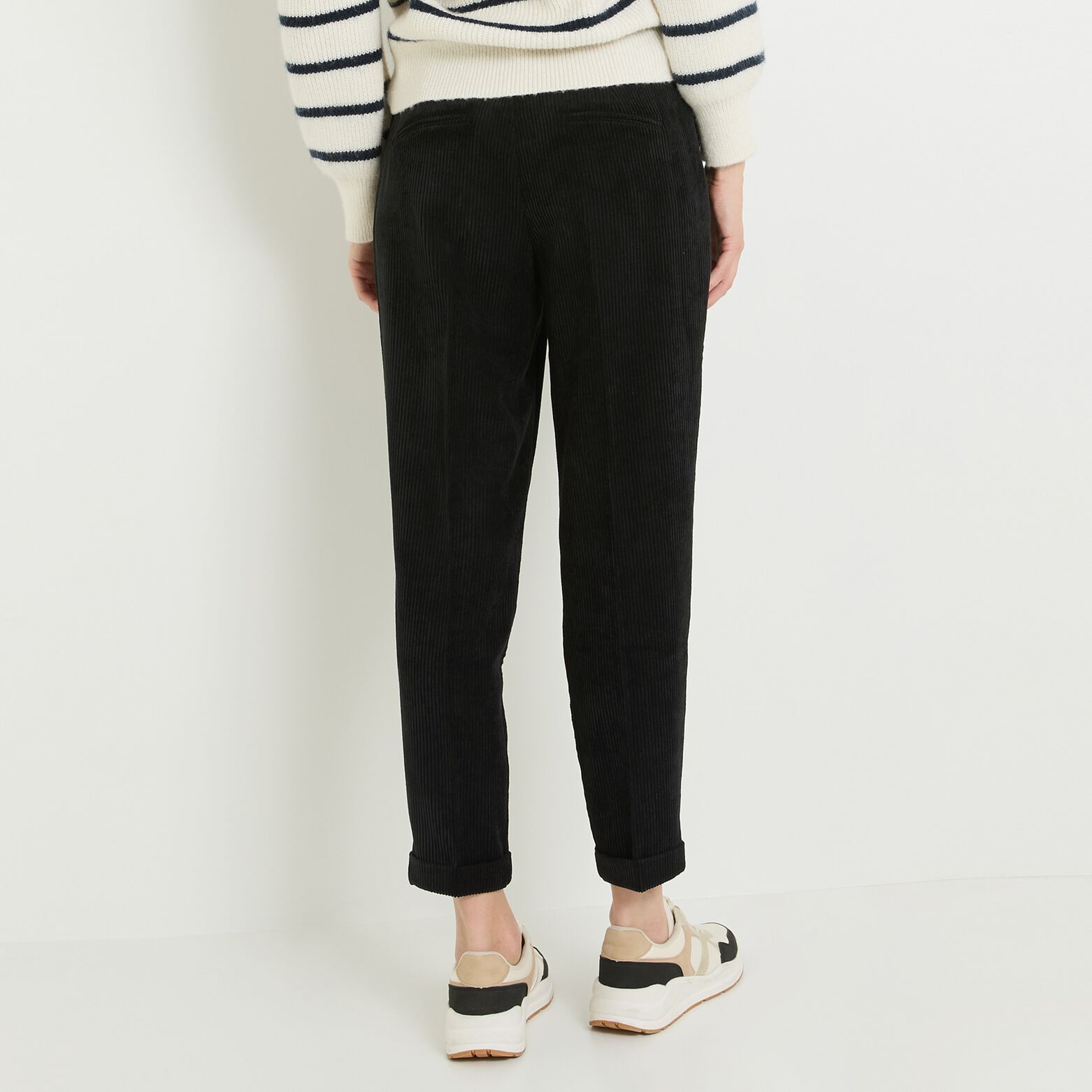 Pantalon velours à pinces femme