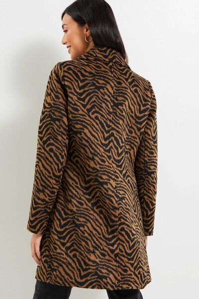 Manteau par-dessus motif animalier femme