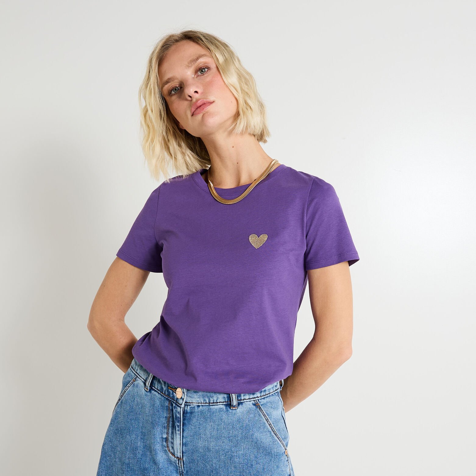 T-shirt col rond femme
