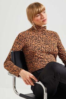 Tshirt col roulé imprimé femme