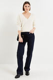 Pull fluffy col V femme