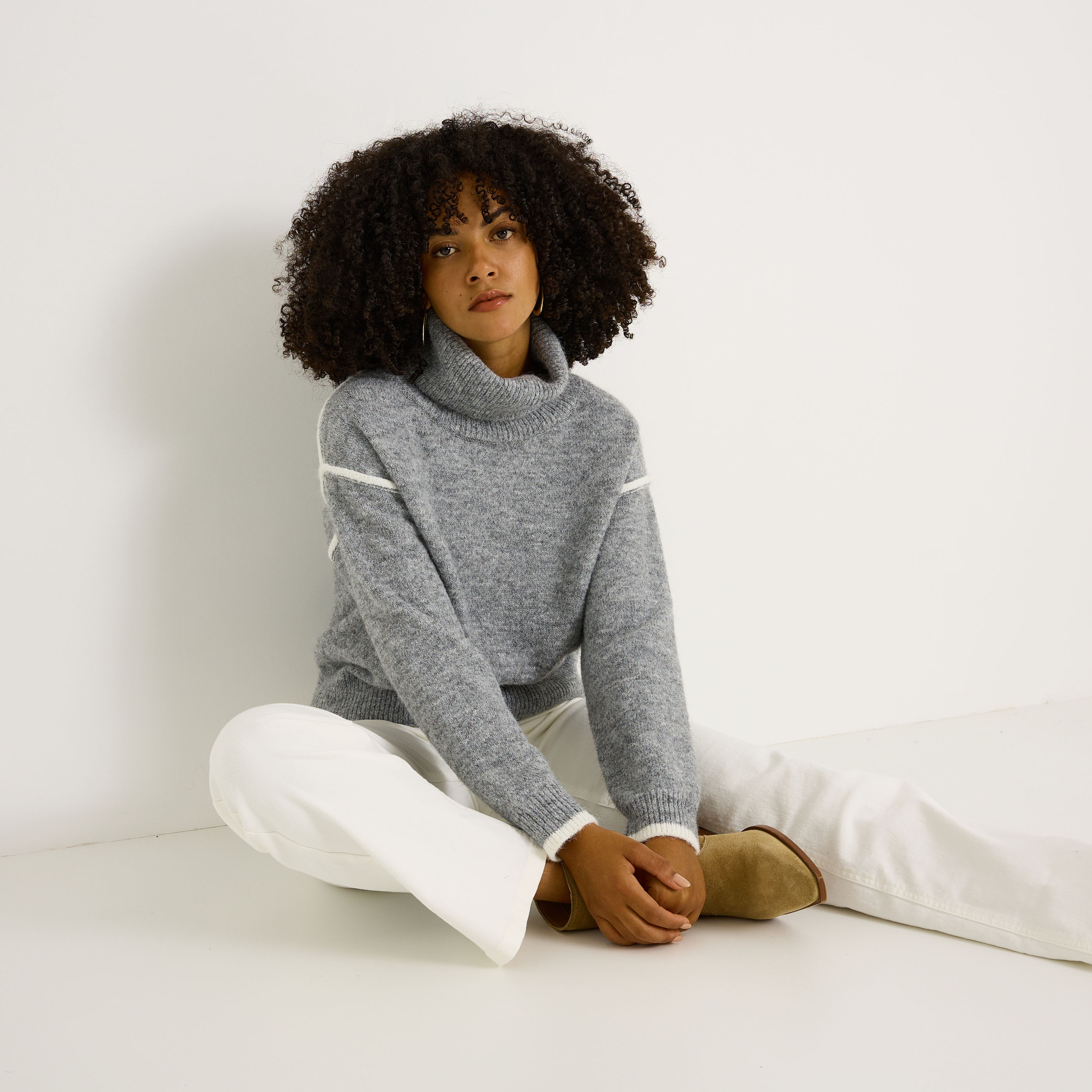 Pull col roul&eacute; femme