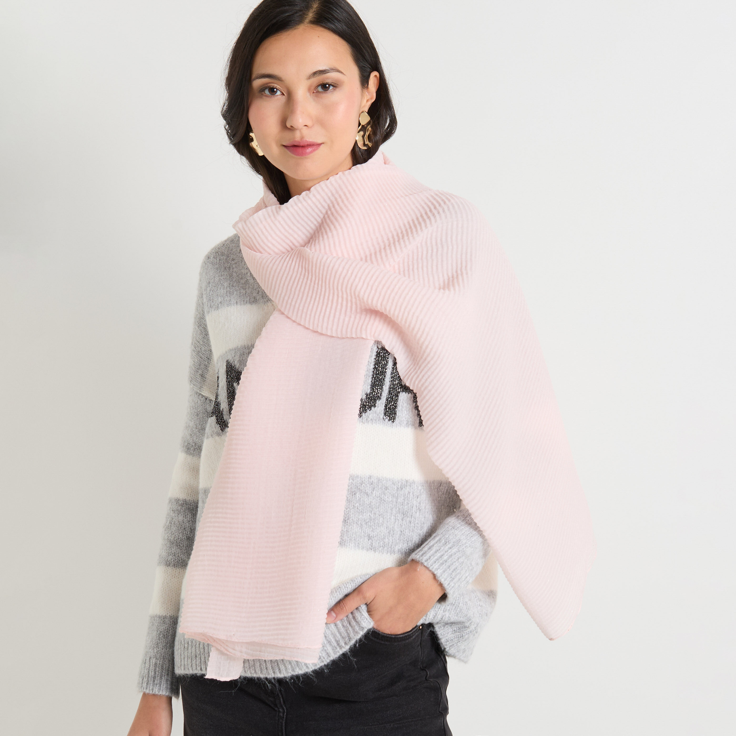 Etole pliss&eacute;e paillet&eacute;e femme