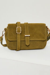 Sac rabat croute de cuir femme