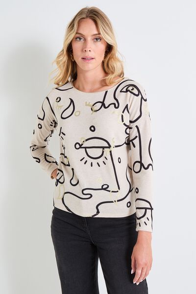 T shirt doudou manches longues femme