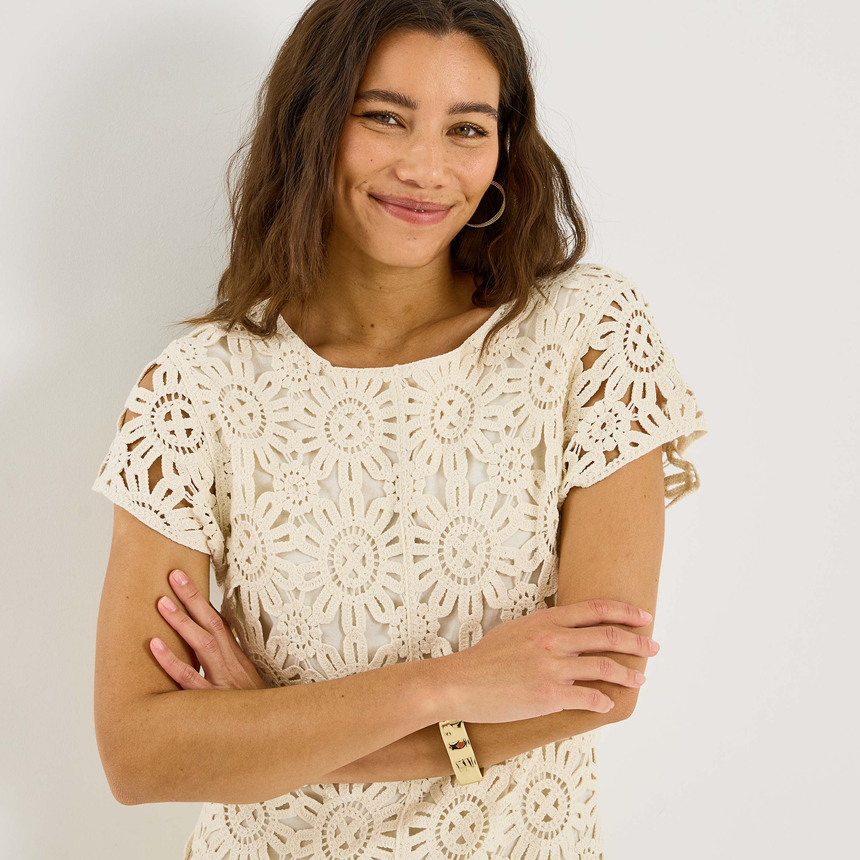 Robe droite courte en crochet 