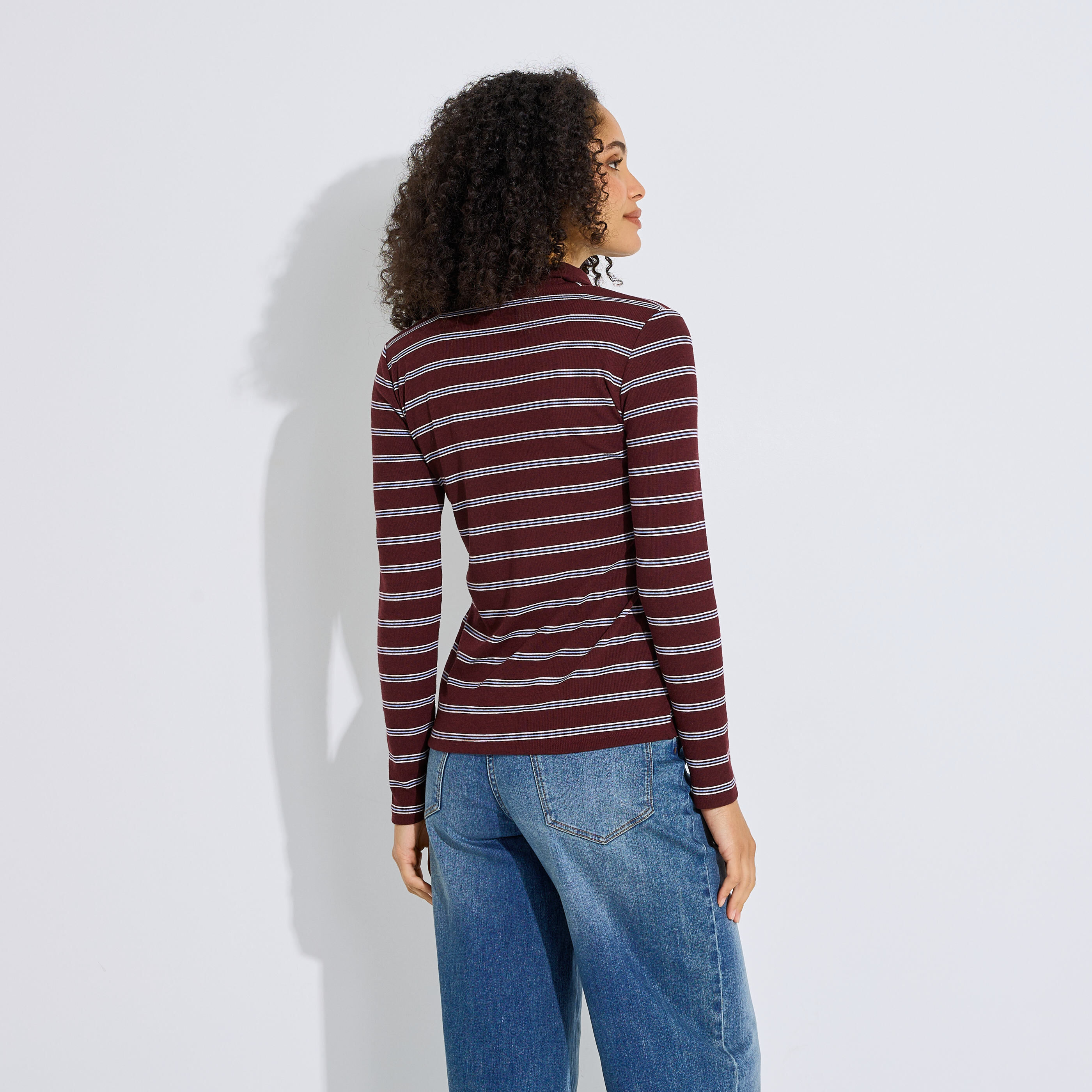 T-shirt polo &agrave; manches longues femme