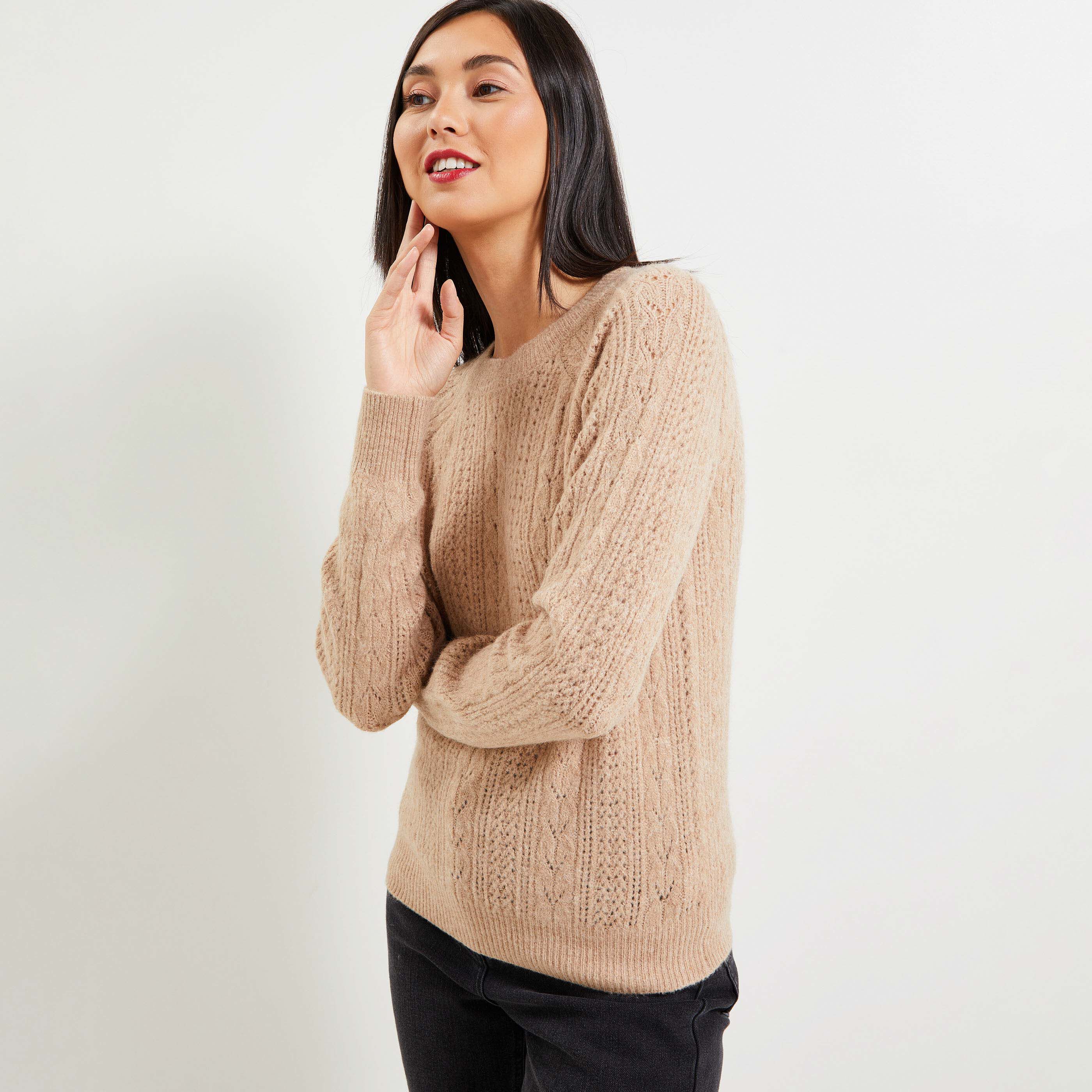 Pull sales fantaisie femme