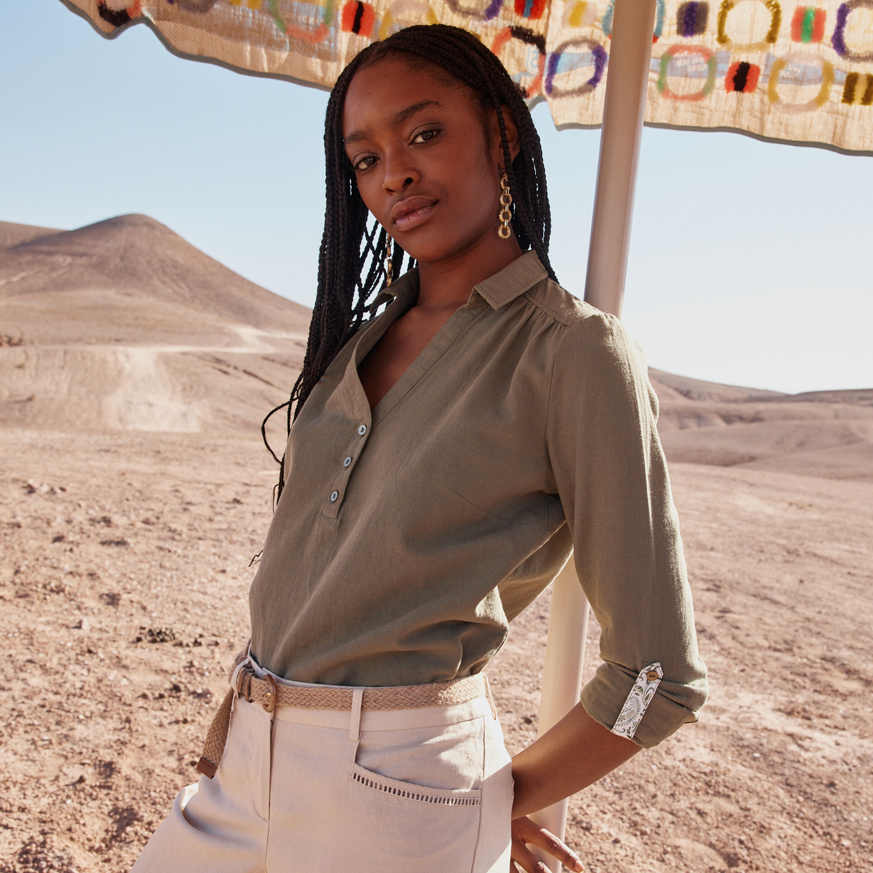 Blouse col chemise femme