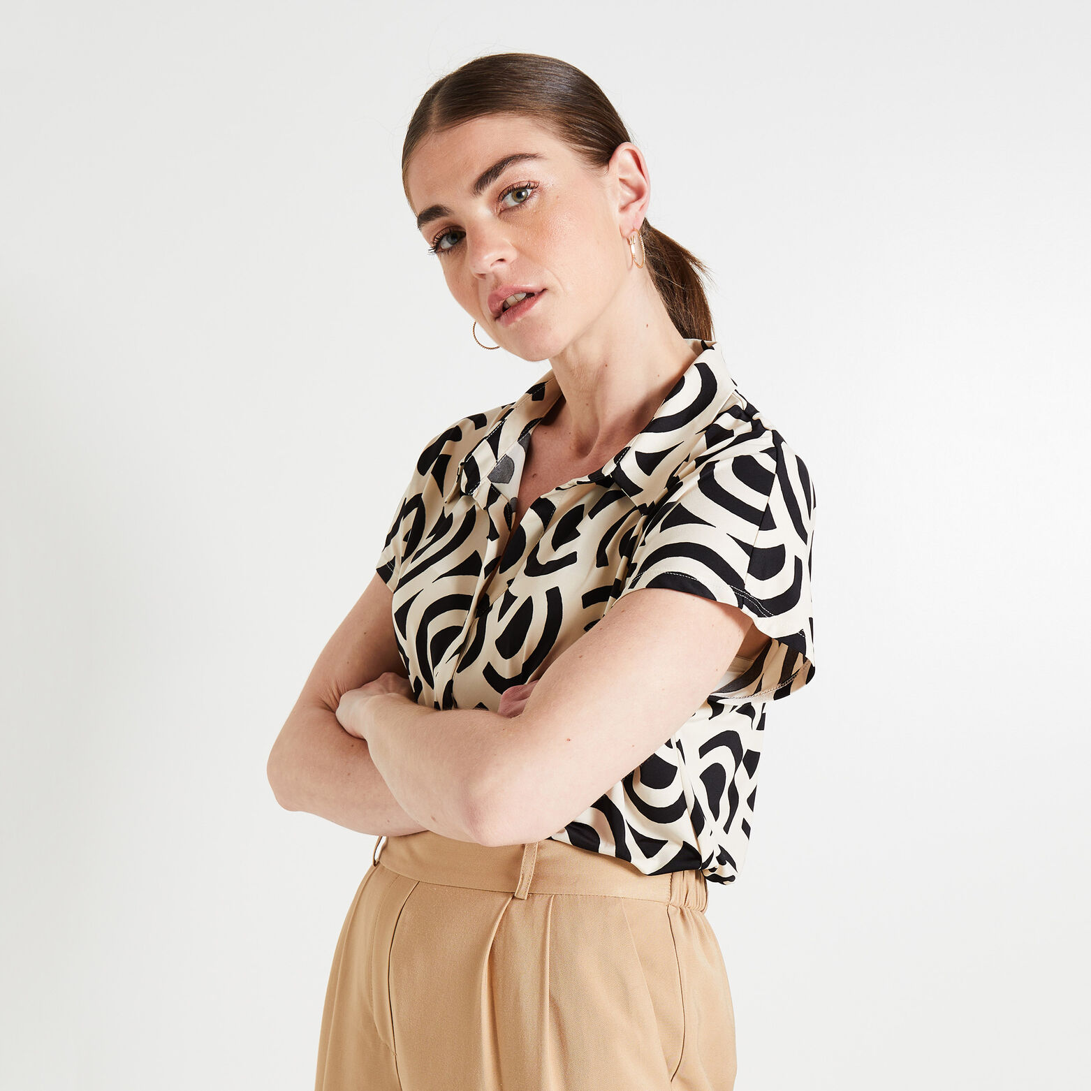 Chemisier maille imprimé femme