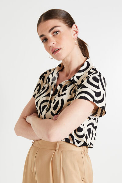 Chemisier maille imprimé femme