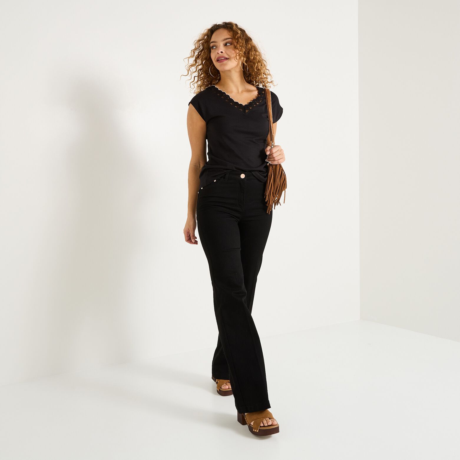 T-shirt col V femme