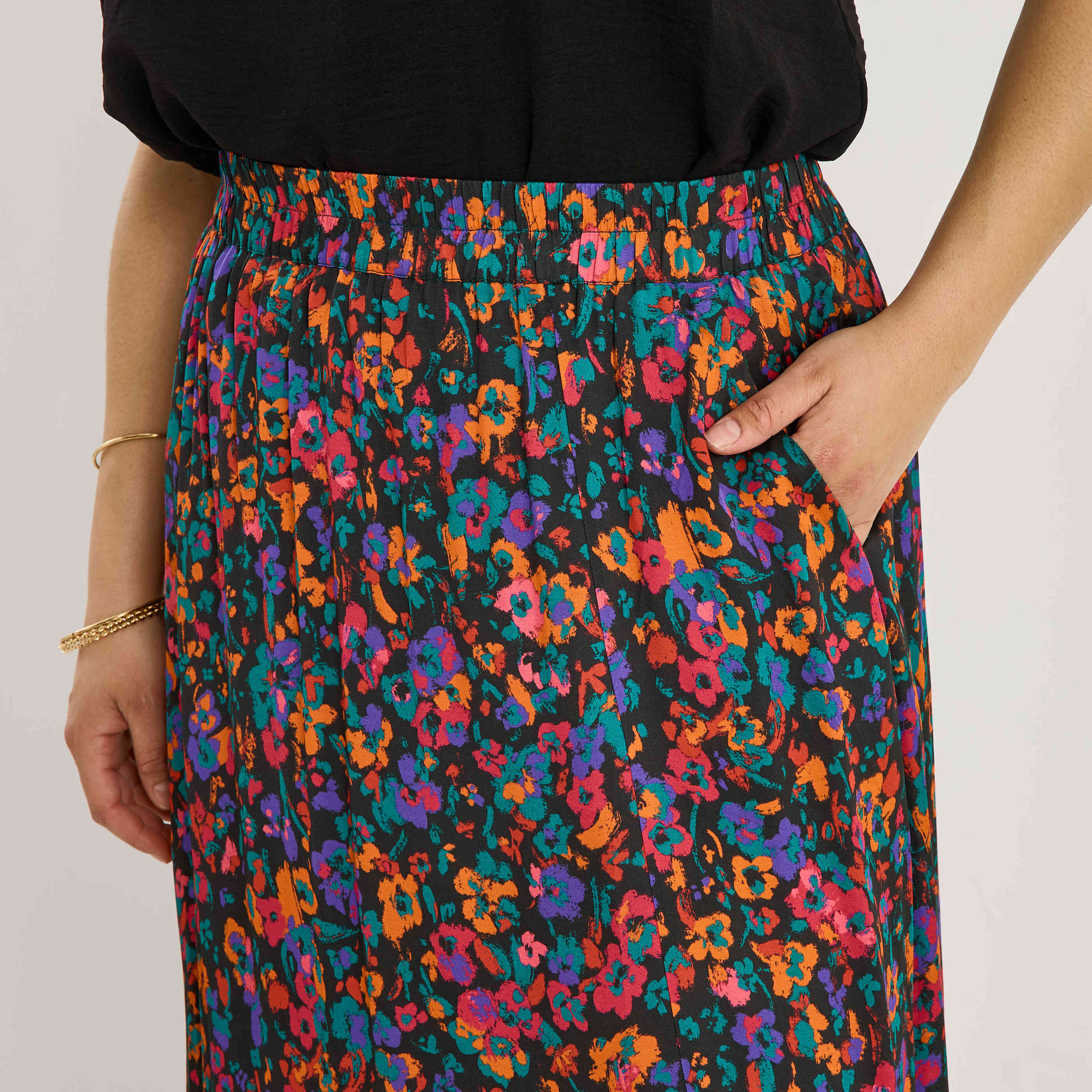 Jupe longue imprim&eacute; floral