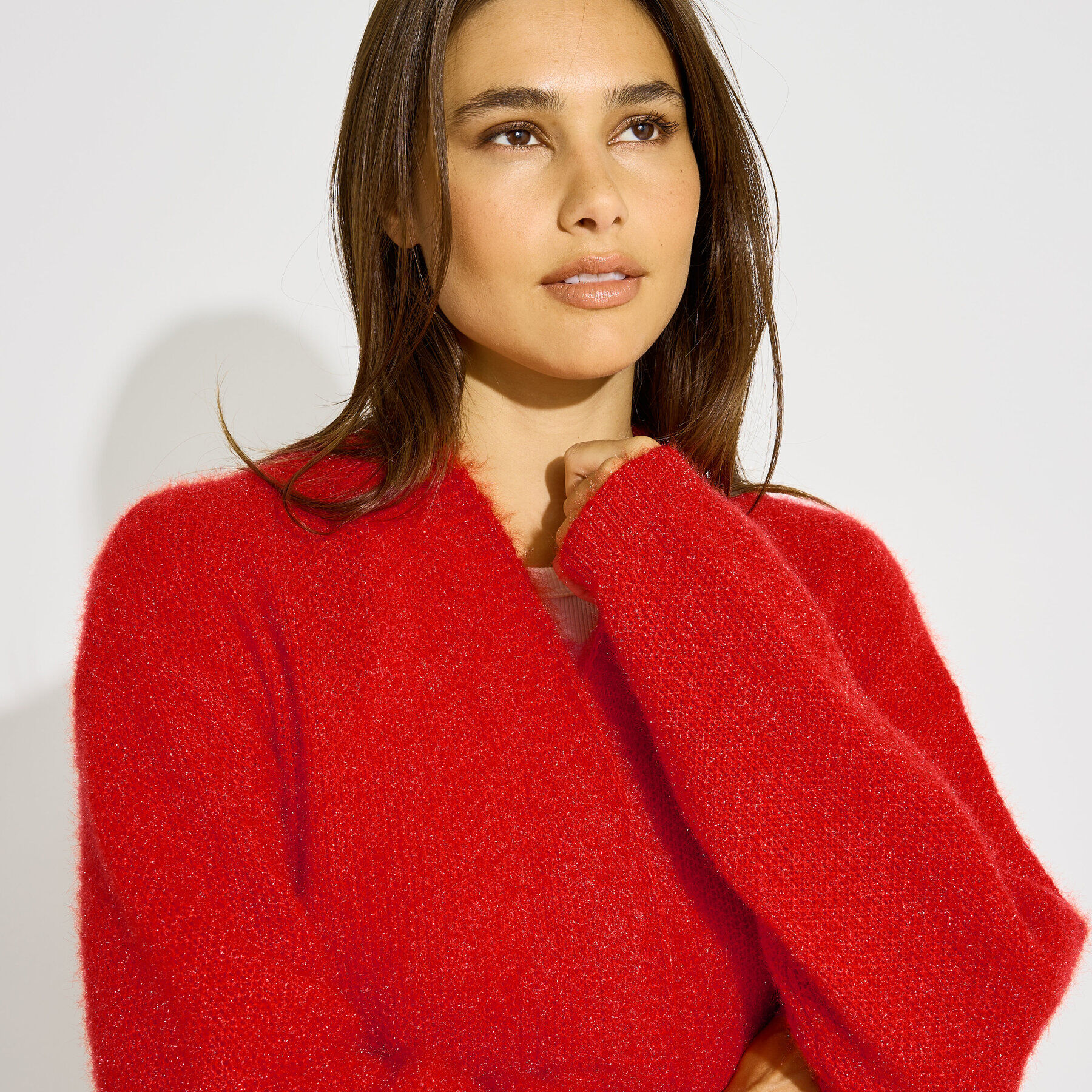 Gilet fluffy ouvert femme