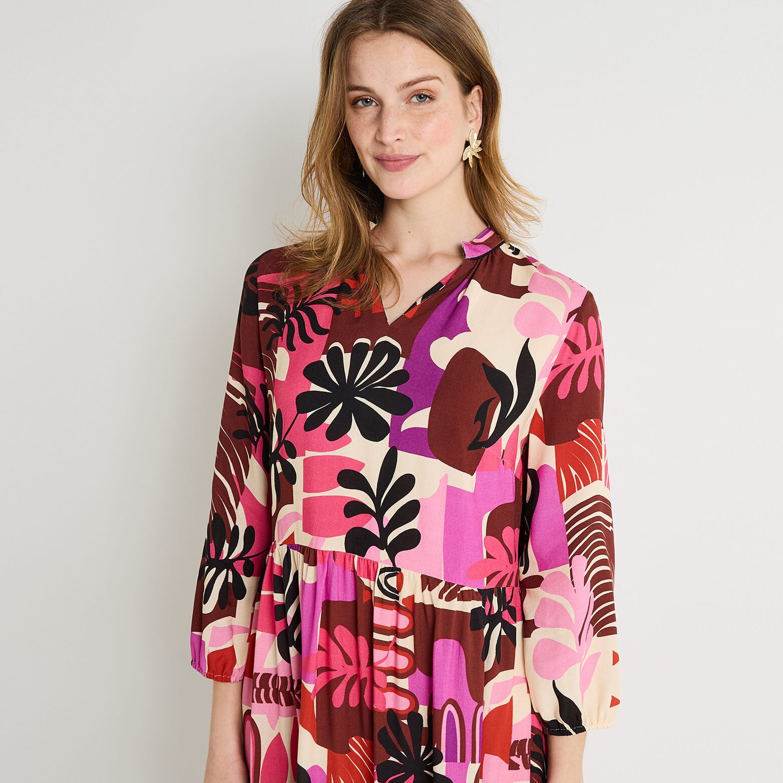 Robe fluide imprimée femme