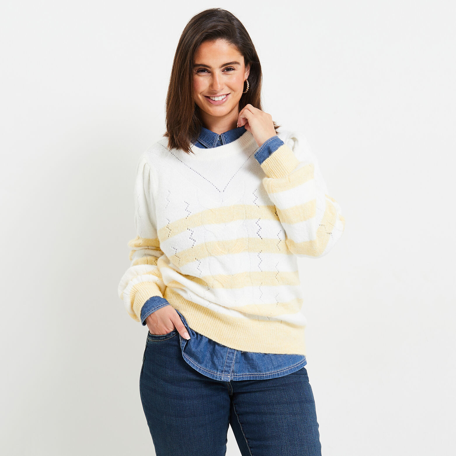 Pull rayé femme