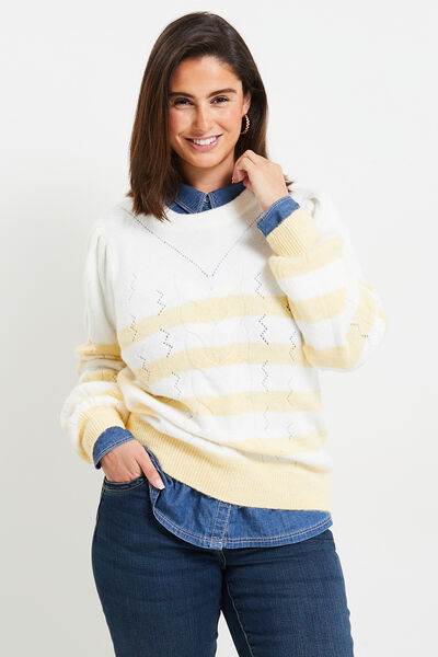 Pull rayé femme